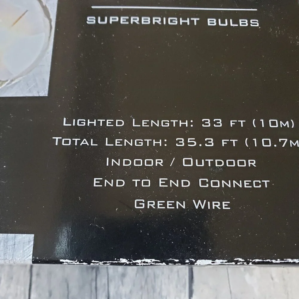 Unused Clear Button Lights 100 Superbright Bulbs 33 ft.